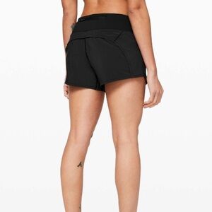 Black lululemon run times or speed up size 6 run shorts